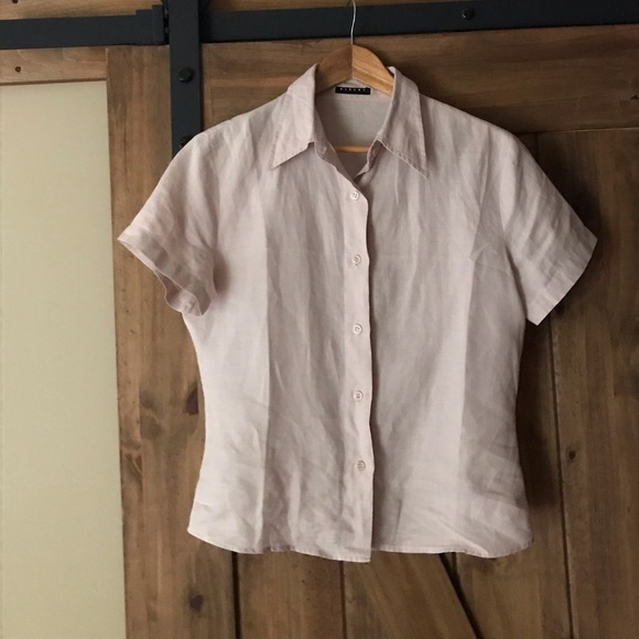 Vintage, dusty rose, short sleeve blouse. - Picture 5 of 7